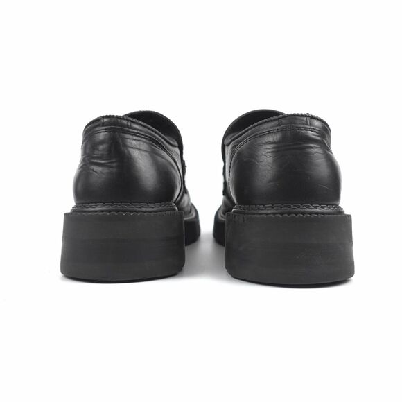 VINTAGE Sketchers Platform Loafers Black Genuine Leather 90s Y2k Grunge Academia - Picture 10 of 12